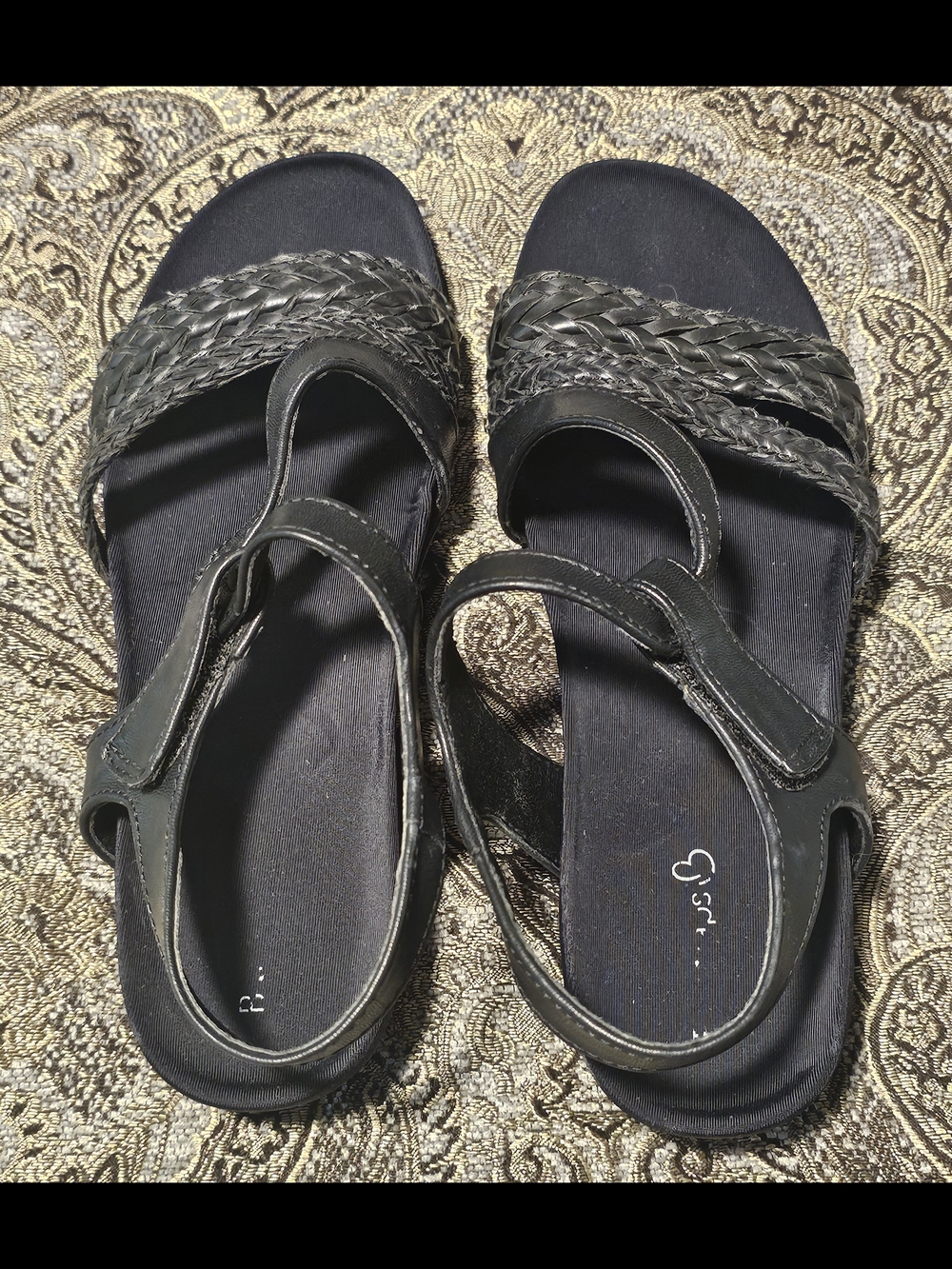 BareTraps Black Braided Strap Sandals